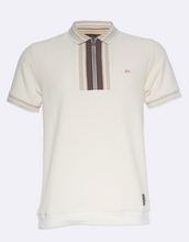 Load image into Gallery viewer, A TIZIANO Easton | Quilted Jacquard Knit Polo (Creme)