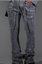 Load image into Gallery viewer, Vicious SKELETON RHINESTONE FLARE DENIM
