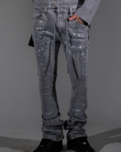 Load image into Gallery viewer, Vicious SKELETON RHINESTONE FLARE DENIM