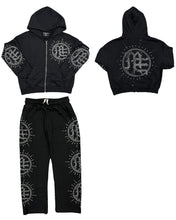 Load image into Gallery viewer, Mixed Emotion Eclipse’ Black Rhinestone Hoodie &amp; Sweats