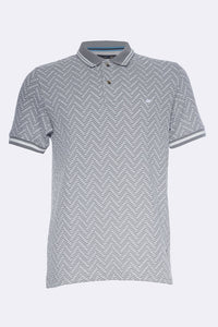 A TIZIANO Weston | Jacquard Knit Polo (Drizzle)