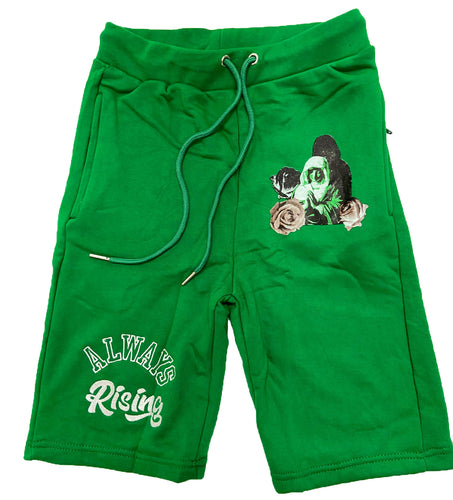 Retro Label Always Rising Shorts (Retro 4 Pine Green)