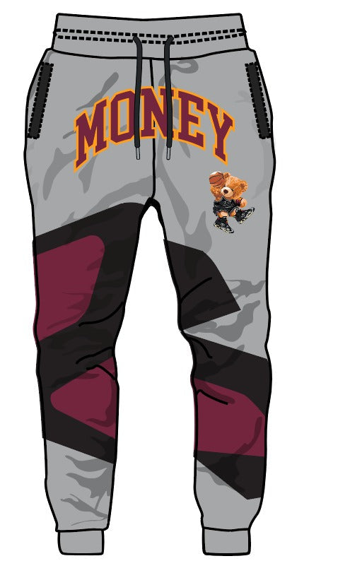 Retro Label Money Bear Joggers (Retro 6 Bordeaux)