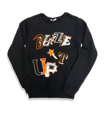 Retro Label Blaze It Up Crewneck (Retro 5 Orange Blaze)