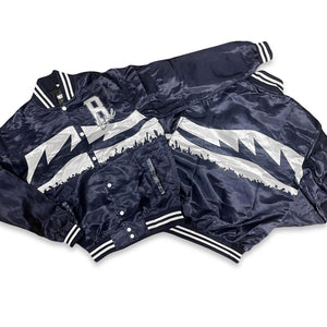 RETRO LABEL SATIN JACKET (RETRO 5 MIDNIGHT NAVY)