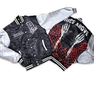 RETRO LABEL RISE ABOVE SATIN JACKET (RETRO 3 Retro OG Black Cement)