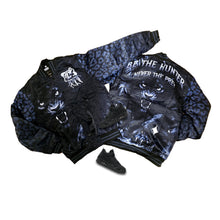 Load image into Gallery viewer, RETRO LABEL Black Cat SATIN JACKET (RETRO 4 Black Cat)