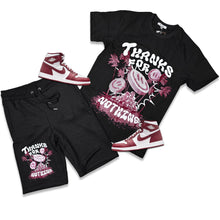 Load image into Gallery viewer, Retro Label THANKS FOR NOTHING Shorts and Shirt Set (Retro Air Jordan 1 Retro High OG Team Red)