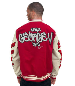 George V Paris Varsity Jacket (RED/WHITE)