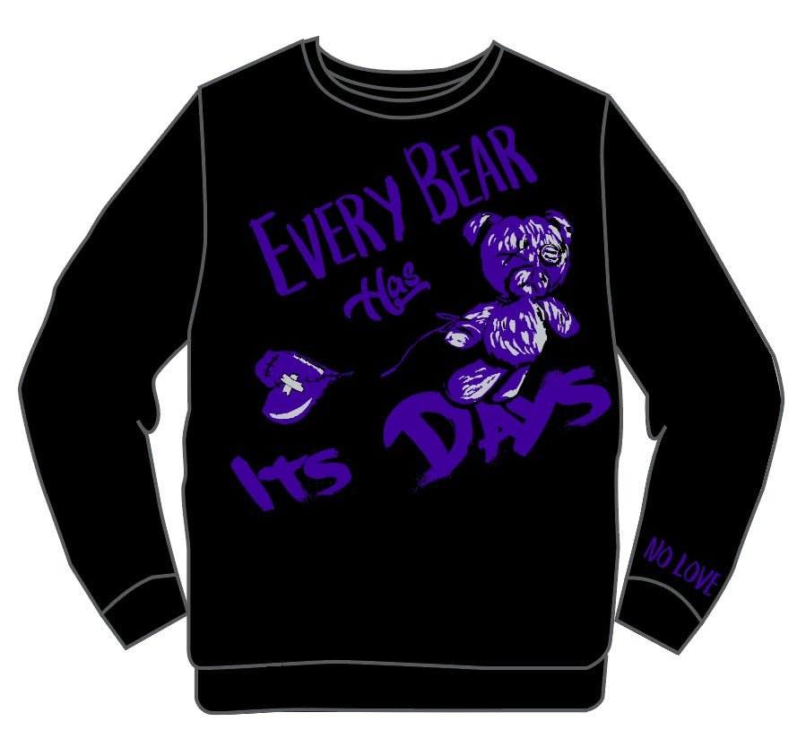 Retro Label Bear Days Crewneck (Retro 12 Dark Concord)