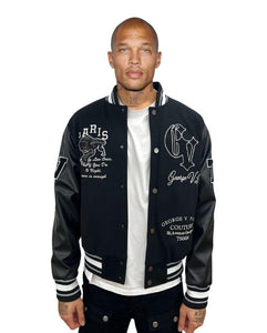 George V Paris Varsity Jacket (BLACK/BLACK)