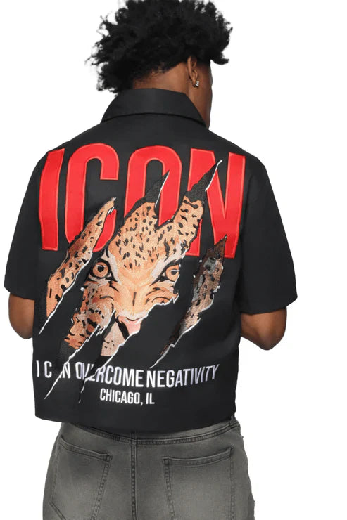 ICON BLACK CROP SHIRT