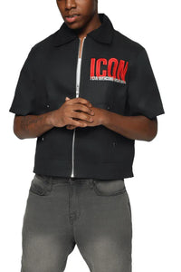 ICON BLACK CROP SHIRT