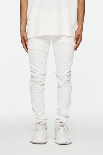 Purple Brand Jacquard Monogram Jeans (WHITE)