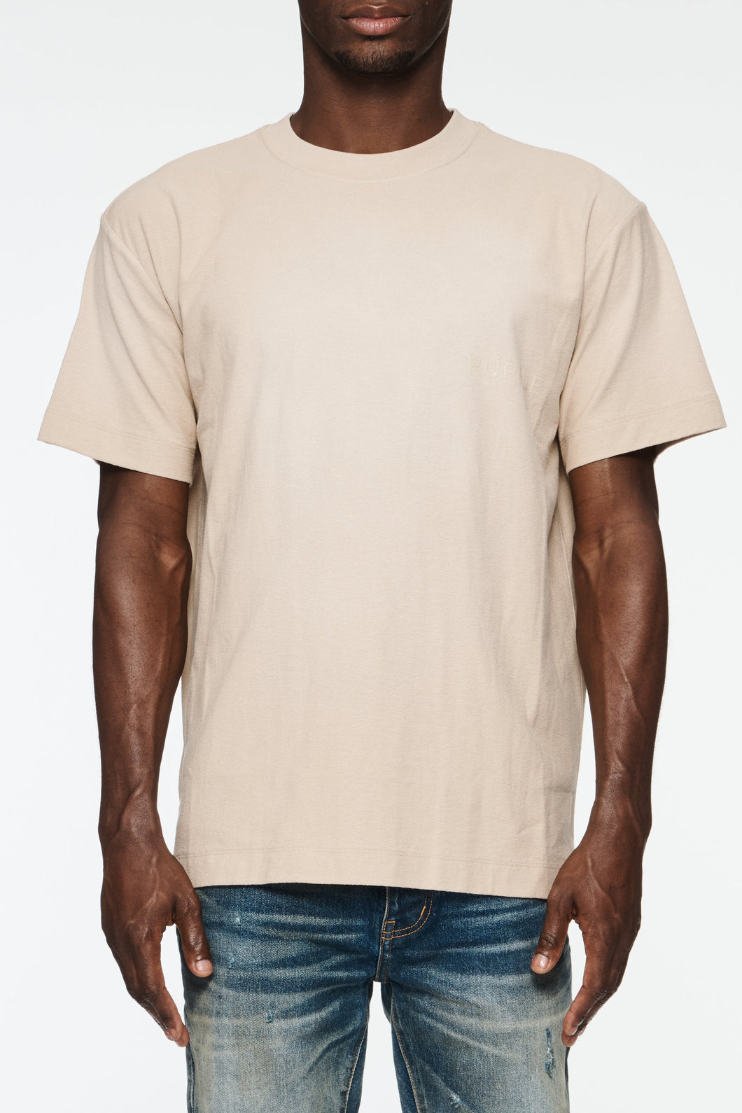 Purple Brand Textured Jersey Ss Tee (BROWN)