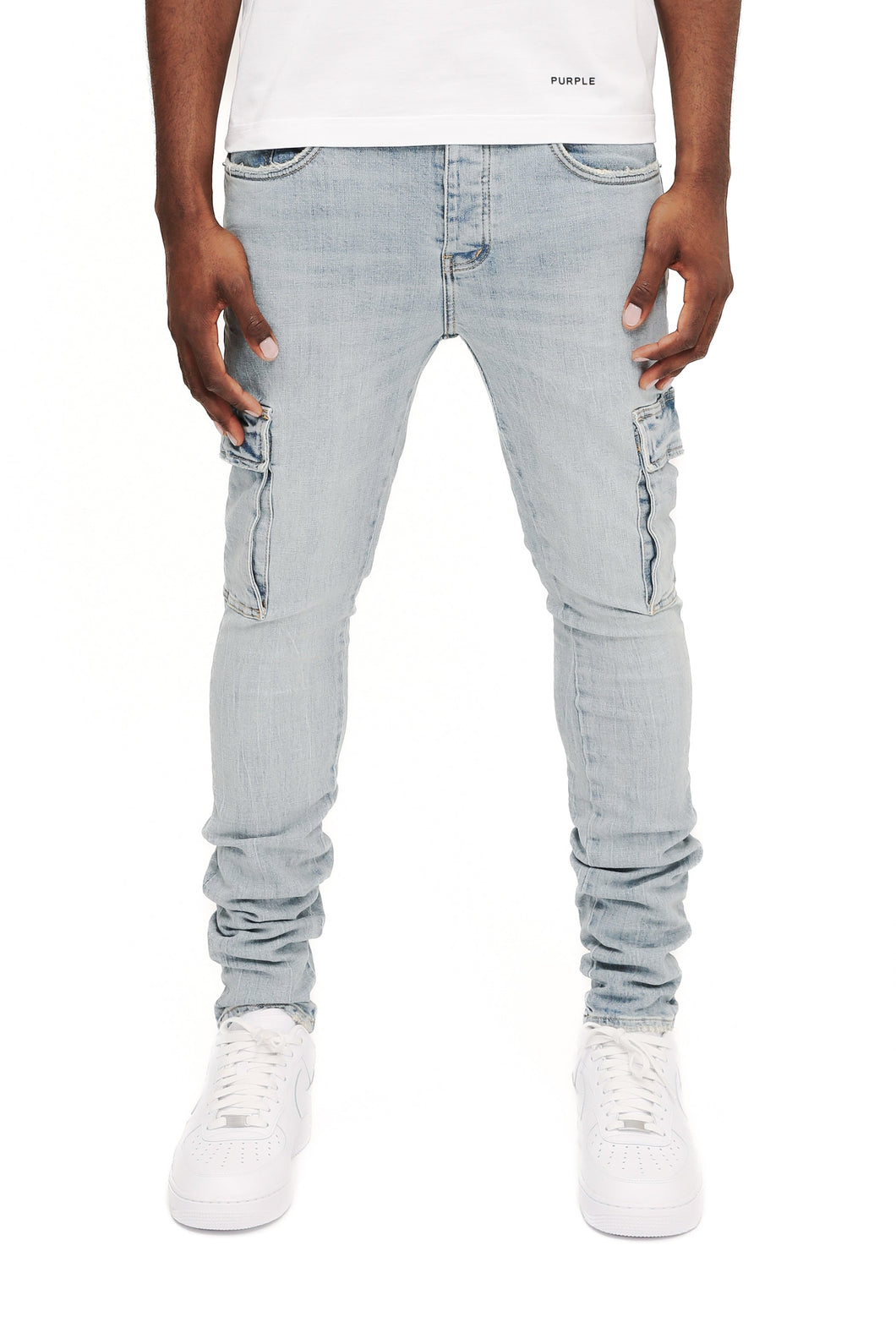 Purple Brand Skinny Cargo Blue Stone (LT INDIGO)
