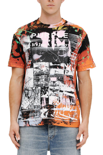Purple Brand Textured Jersey Ss Tee (Black)