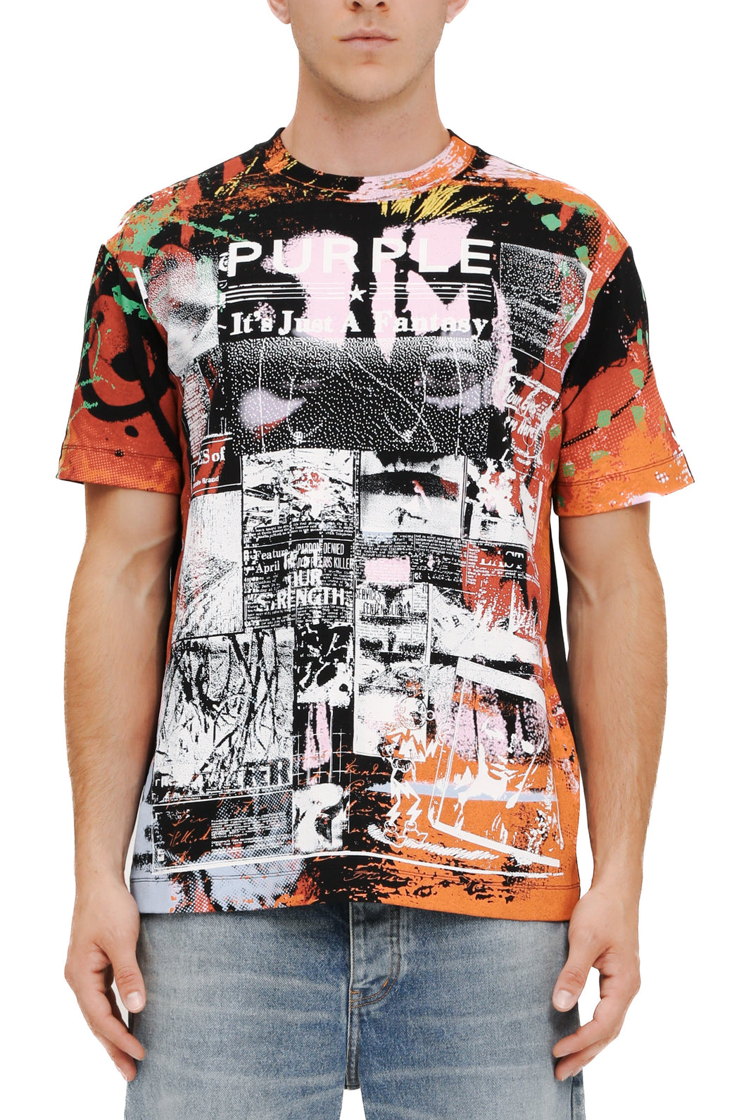 Purple Brand Textured Jersey Ss Tee (Black)