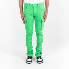Load image into Gallery viewer, PHEELINGS NEVER LOOK BACK CARGO STACK DENIM (PARAKEET GREEN)